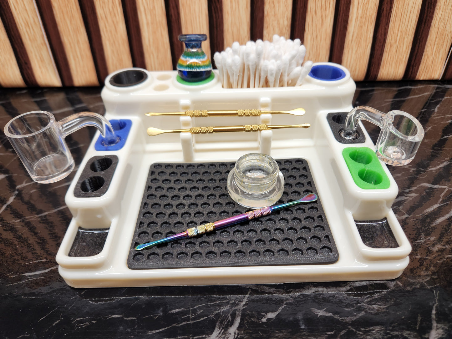 Dabdock "TRAY" | Heady Dab Station /w Silicone Protectors | Premium Dab Essentials Organizer