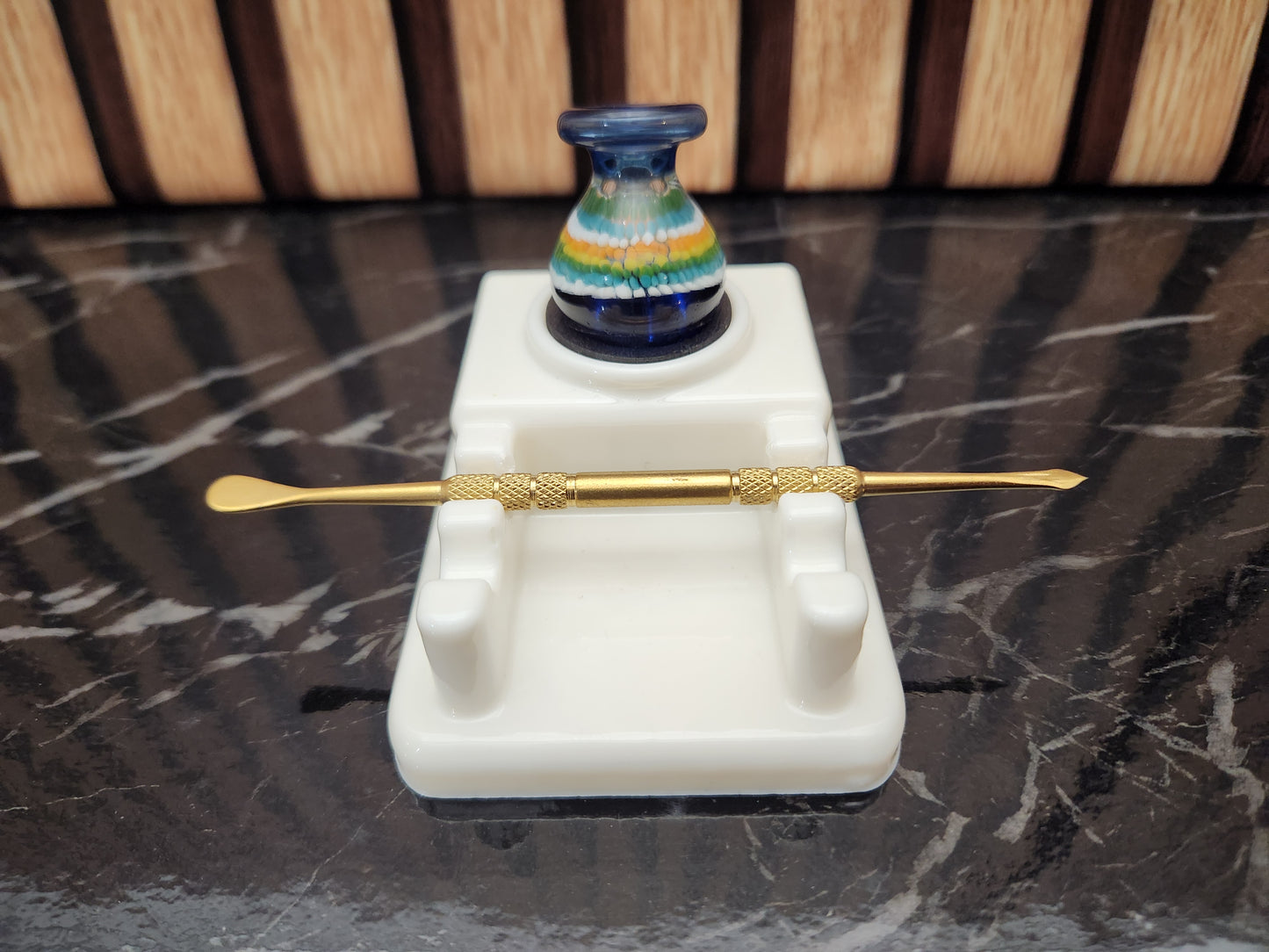 "MINI" 1x2 | Premium Dab Tool Stand, Carb Cap Stand with Silicone Protectors