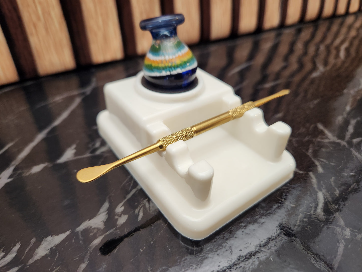 "MINI" 1x2 | Premium Dab Tool Stand, Carb Cap Stand with Silicone Protectors