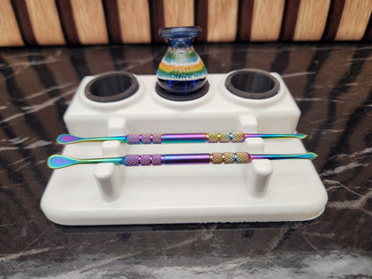 "MINI" 3x2 | Premium Dab Tool Stand, Carb Cap Stand with Silicone Protectors