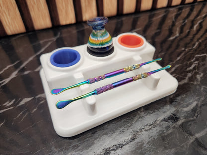 "MINI" 3x2 | Premium Dab Tool Stand, Carb Cap Stand with Silicone Protectors