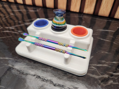 "MINI" 3x2 | Premium Dab Tool Stand, Carb Cap Stand with Silicone Protectors