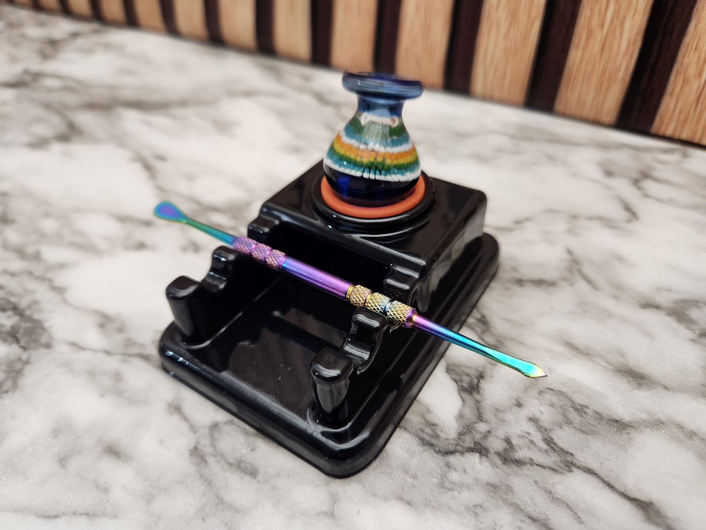 "MINI" 1x2 | Premium Dab Tool Stand, Carb Cap Stand with Silicone Protectors