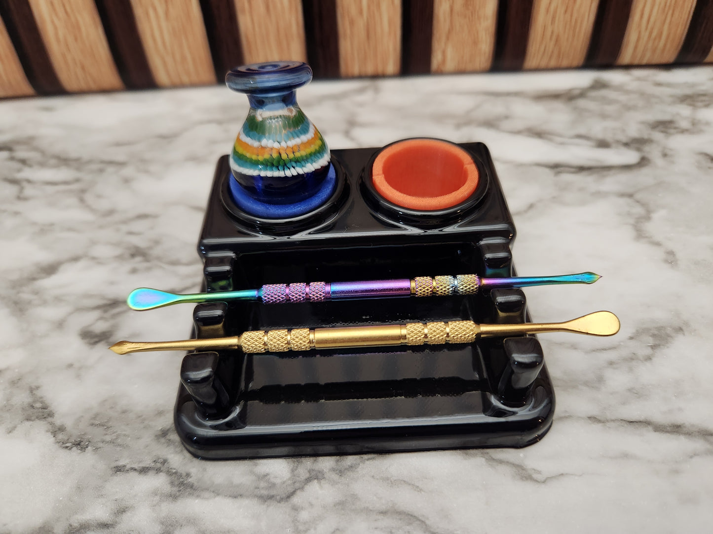 "MINI" 2x2 | Premium Dab Tool Stand, Carb Cap Stand with Silicone Protectors