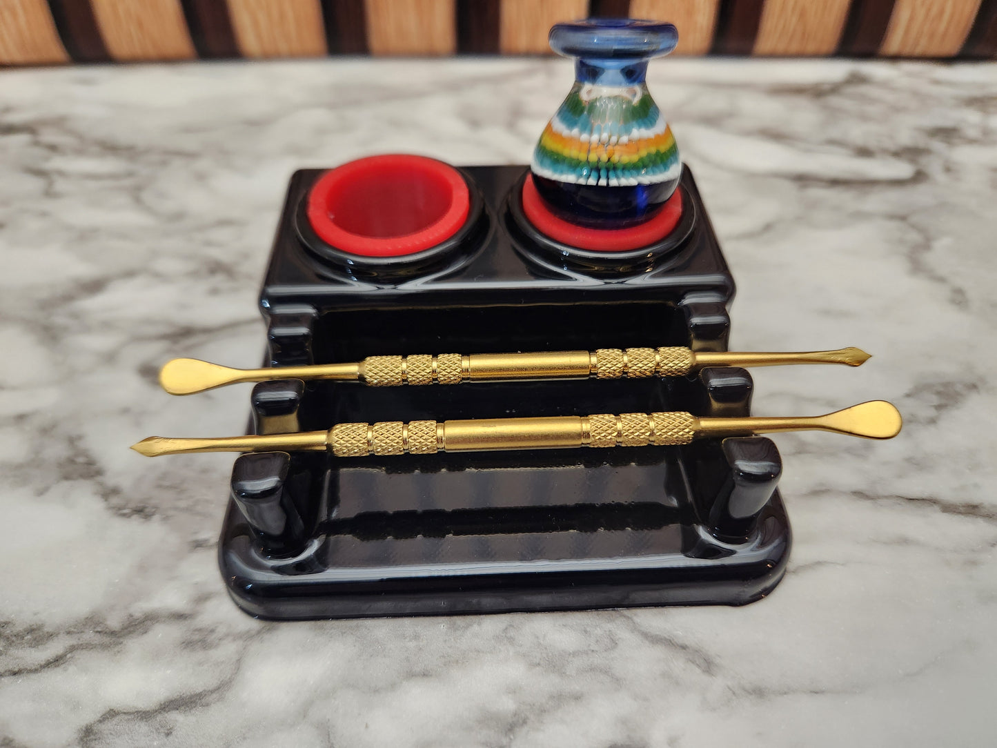 "MINI" 2x2 | Premium Dab Tool Stand, Carb Cap Stand with Silicone Protectors