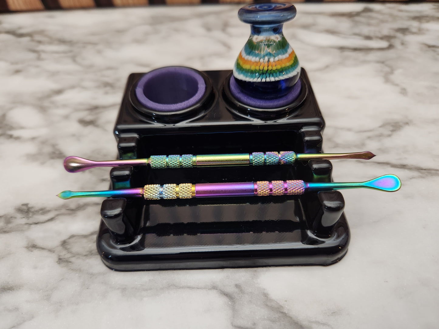 "MINI" 2x2 | Premium Dab Tool Stand, Carb Cap Stand with Silicone Protectors