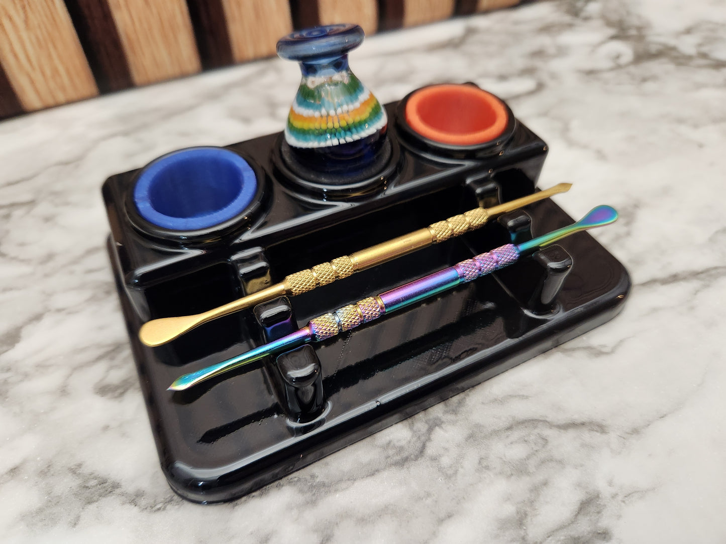 "MINI" 3x2 | Premium Dab Tool Stand, Carb Cap Stand with Silicone Protectors