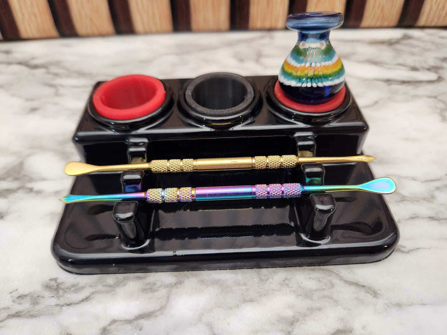 "MINI" 3x2 | Premium Dab Tool Stand, Carb Cap Stand with Silicone Protectors