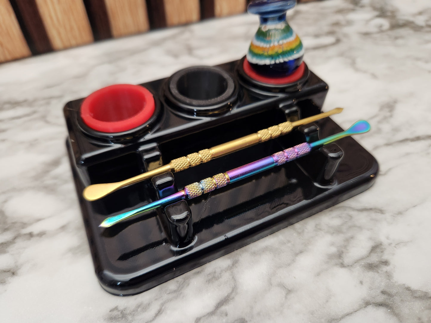 "MINI" 3x2 | Premium Dab Tool Stand, Carb Cap Stand with Silicone Protectors