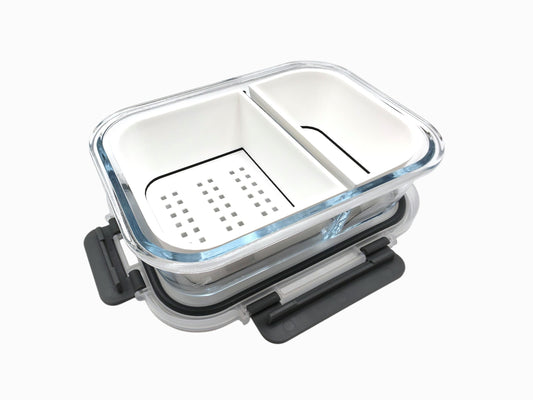 30oz dual-compartment ISO soak tub with precision 3D printed cleaning basket