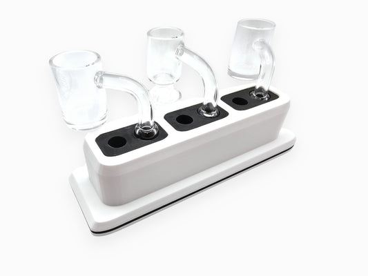 6-slot silicone-lined banger stand for 10mm and 14mm quartz