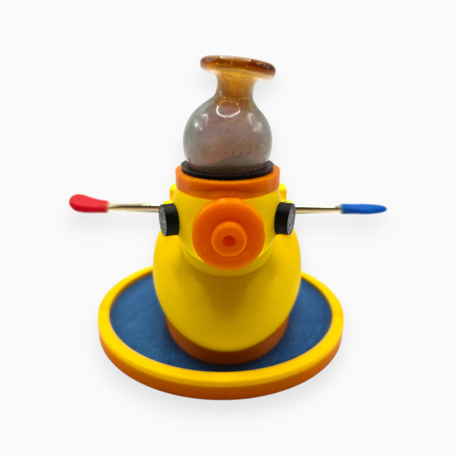 Dabduck, a duck-shaped 3D-printed desktop organizer with silicone-lined holders